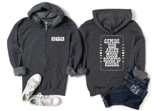 Sun Moon Rising Zip Hoodie - Customize Me!