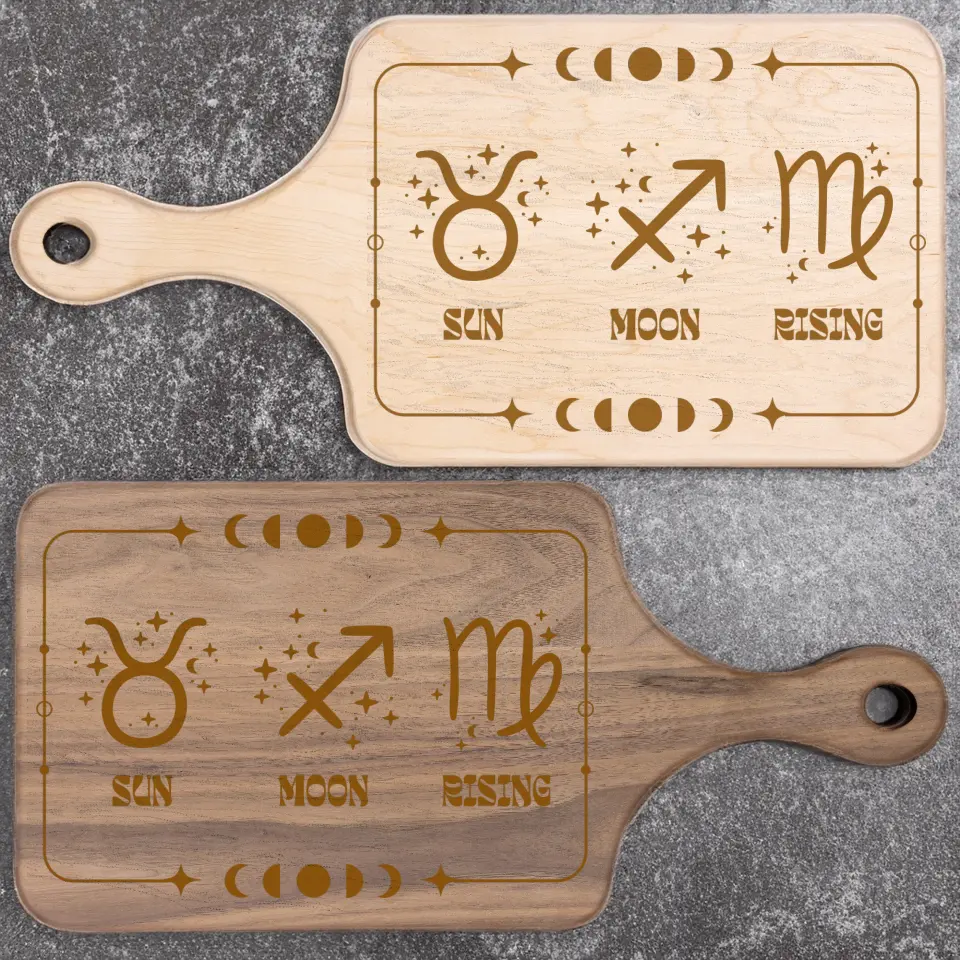 Sun Moon Rising - Wood Charcuterie Cutting Board - Customize Me!