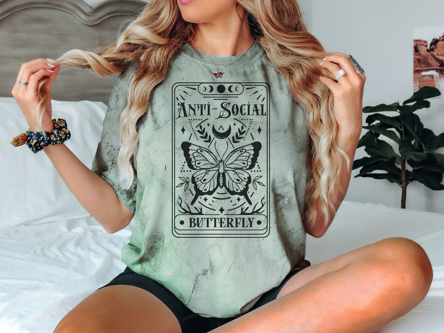 Anti-Social Butterfly Tarot Card - Unisex Color Blast T-Shirt