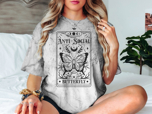 Anti-Social Butterfly Tarot Card - Unisex Color Blast T-Shirt