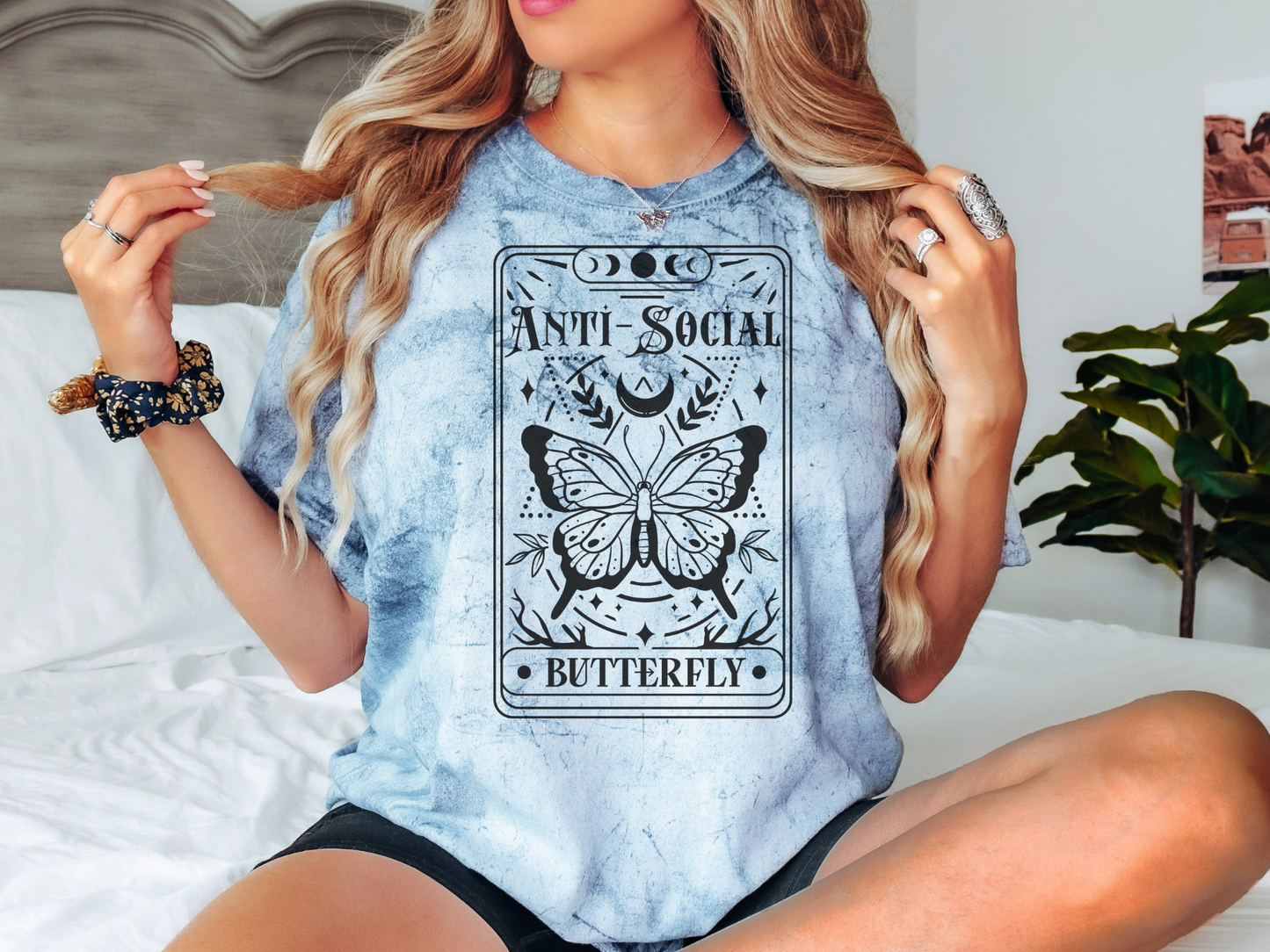 Anti-Social Butterfly Tarot Card - Unisex Color Blast T-Shirt