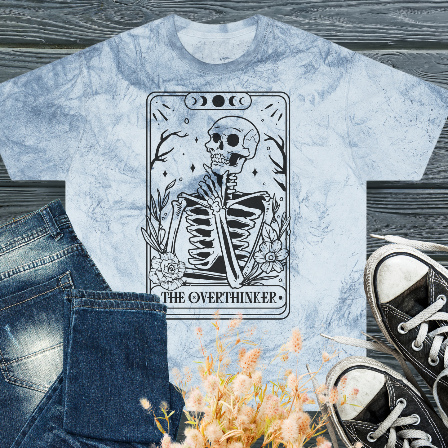 The Overthinker Tarot Card - Unisex Color Blast T-Shirt